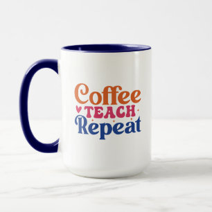 Caneca Palavra de Repetição de Ensino de Café