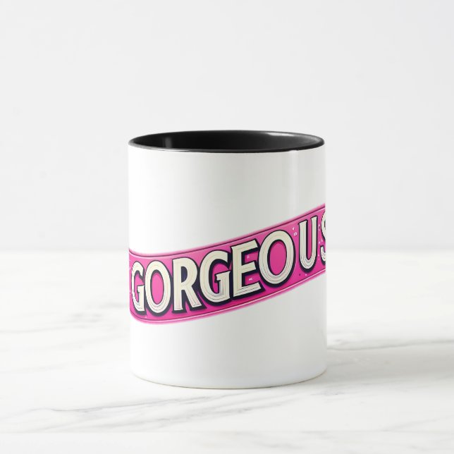 Caneca Palavras de dia de as mães "Gorgeous" (Centro)