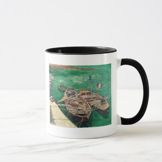 Caneca Palco de aterragem com barcos, 1888 de Vincent van (Direita)