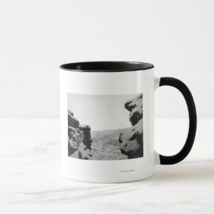 Caneca Palha como visto da fotografia branca das rochas