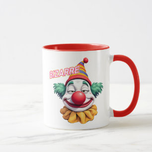 Caneca Palhaço esquisito com a cabeça engraçada.