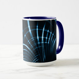 Caneca Palhetas vivas curvas ou espinhos de azul real