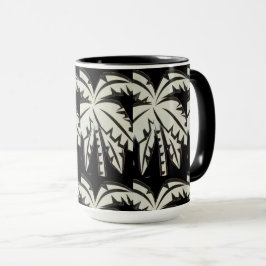 Caneca Palmas brancas pretas digitais