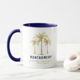 Caneca Palmeiras Tropicais Douradas Reunião de Família Pe