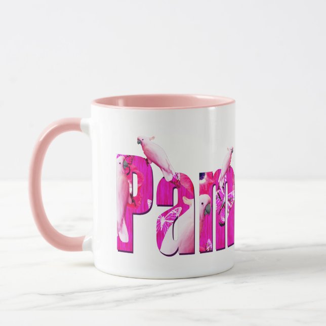Caneca Pam, Logotipo De Nome Com Partes Brancas, (Esquerda)