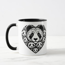 Caneca Panda ama coração