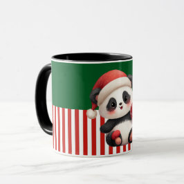 Caneca Panda com Enfeite de Natal