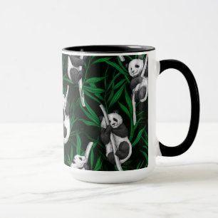 Caneca Panda cubs on dark green