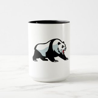 Caneca Panda feroz - Camiseta Emblema Agressiva Negrito