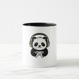 Caneca Panda Gamer Fofo - Panda Kawaii de Gaming com Fone