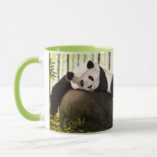 Caneca Panda na floresta de bambu