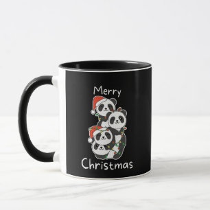 Caneca Panda Natal Árvore de Natal Pandas