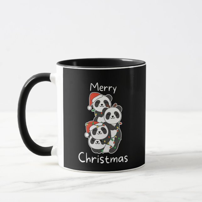 Caneca Panda Natal Árvore de Natal Pandas (Esquerda)