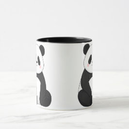 Caneca Panda Preto e Branco Kawaii