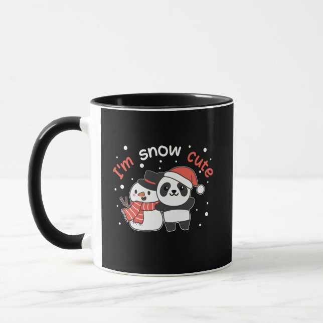 Caneca Panda, sou Snow Cute Snowman Snowman Pun (Esquerda)