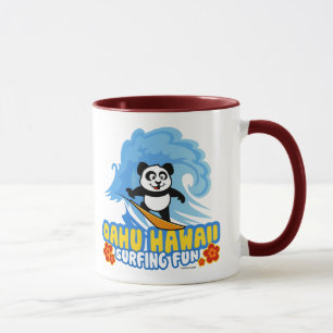 Caneca Panda surfando de Oahu