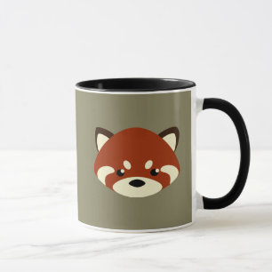Caneca Panda vermelha bonito