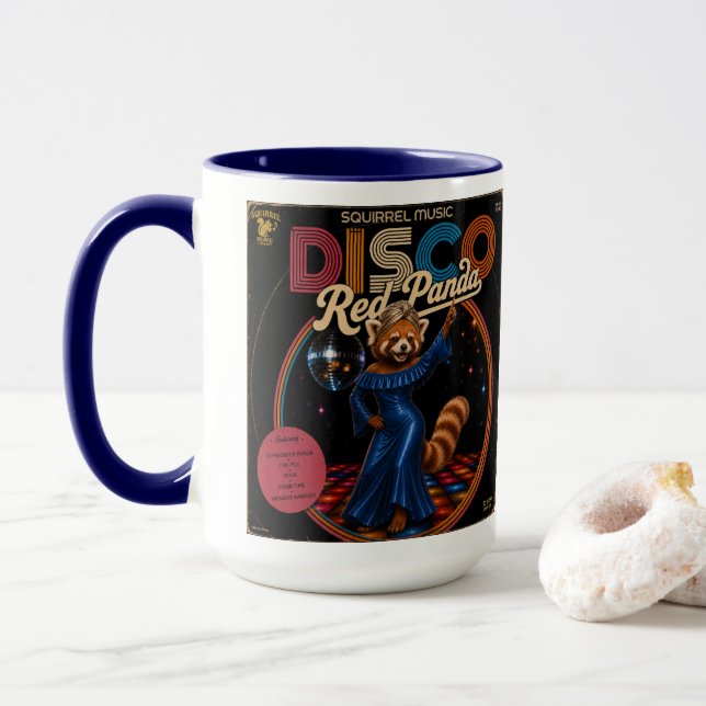 Caneca Panda Vermelho Disco (Com Donut)