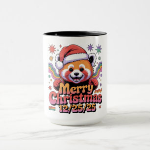 Caneca Panda Vermelho Feliz Natal 12/25/25