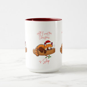 Caneca Panda-vermelho: Tudo o que eu quero para o Natal é