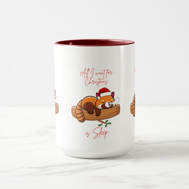 Caneca Panda-vermelho: Tudo o que eu quero para o Natal é (Centro)
