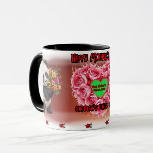 Caneca Pandas desejam um Feliz Dia das Mães em um Colorid