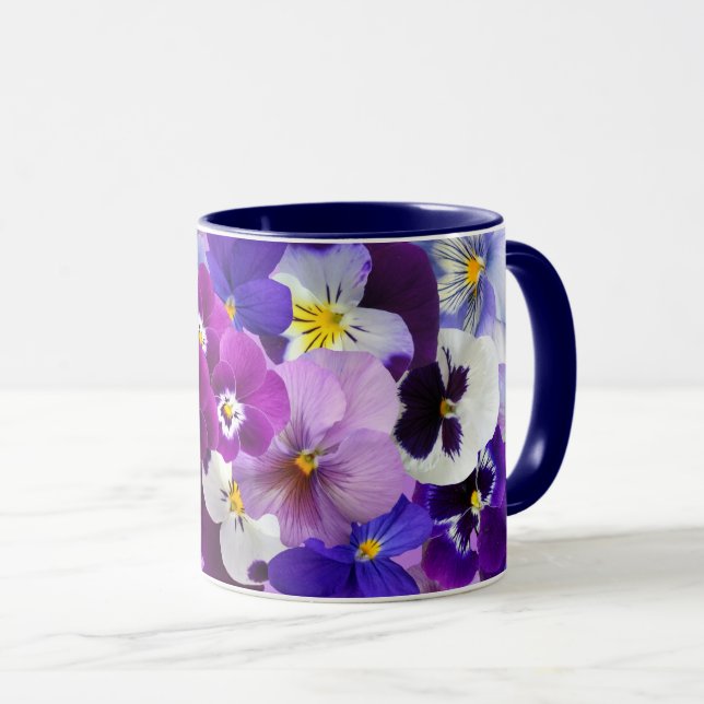Caneca Pansias Coloridas, Flores Bonito, (Frente Esquerda)