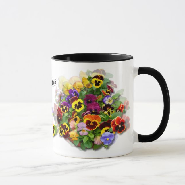 Caneca PANSY BEAUTY ~ Ringer Mug (Direita)