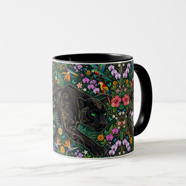 Caneca Pantera à Espera Surrealista Selva  (Frente Esquerda)