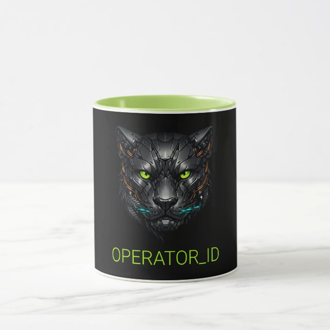 Caneca Pantera Gamer Cibernética Cyberpunk Personalizada (Centro)