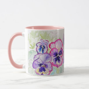 Caneca Panteras Liláticas Roxas Mauve Watercolor