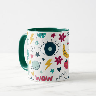 Caneca Pão de café de toalha de design de olhos bonitos
