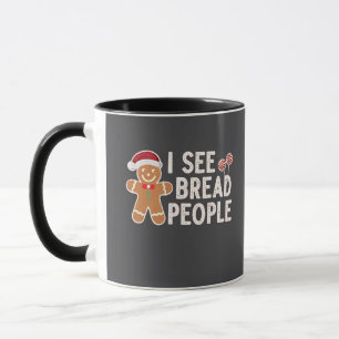 Caneca Pão de gengibre engraçado Natal feriado culinária
