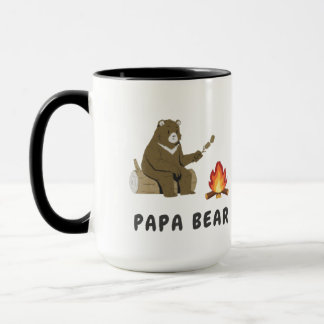 Caneca Papa Bear Campfire Art T-Shirt Design For Men