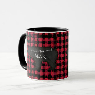 Caneca Papa Urso Buffalo Cheque Negro em Fazenda Vermelha