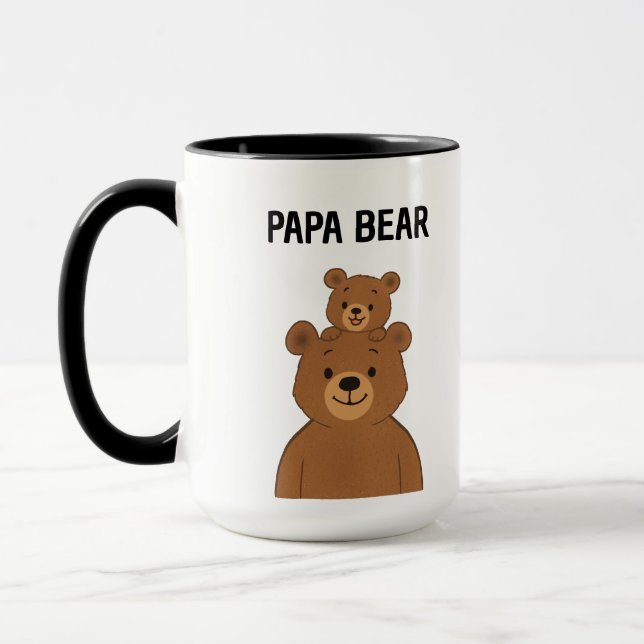 Caneca Papa Urso Desenhado à Mão e Café do Ursinho (Esquerda)