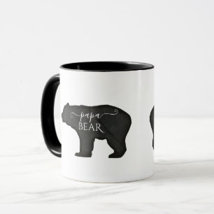 Caneca Papa Urso Dia de os pais Preto n Moderno Russo Bra