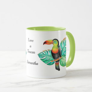 Caneca Papagaio Tropical Toucano Exótico Personalizado