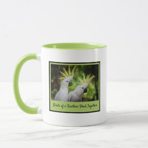 Caneca Papagaios de uma Pena se Agrupam Cacatua