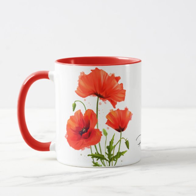 Caneca Papagaios e salpicos de pintura aquosa (Esquerda)