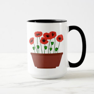 Caneca Papagaios vermelhos em uma plantação de Terracotta
