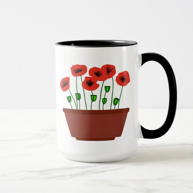 Caneca Papagaios vermelhos em uma plantação de Terracotta (Direita)