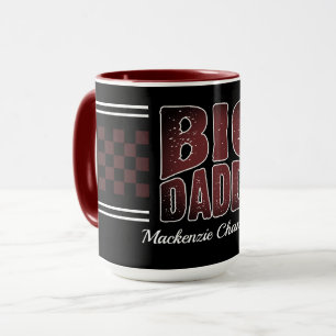 Caneca Papai Grande com Xadrez Marrom e Nome em Preto