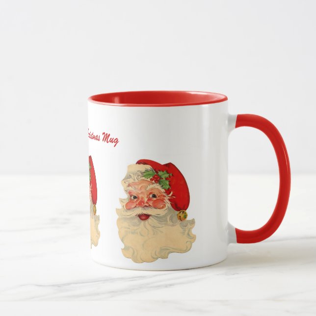 Caneca Papai Noel alegre clássico enfrenta o nome (Direita)