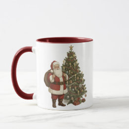 Caneca Papai Noel Antigo & Árvore de Natal