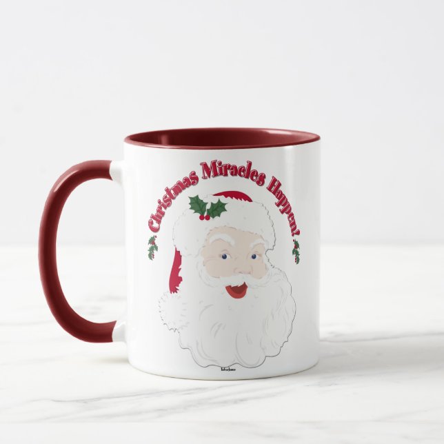 Caneca Papai Noel Antigo Milagres de Natal Acontecem! (Esquerda)