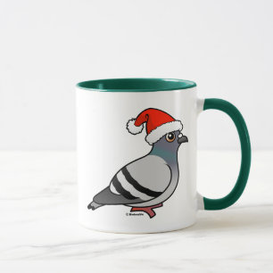Caneca Papai noel bonito do pombo dos desenhos animados