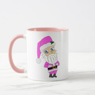 Caneca Papai Noel Chibi terno rosa
