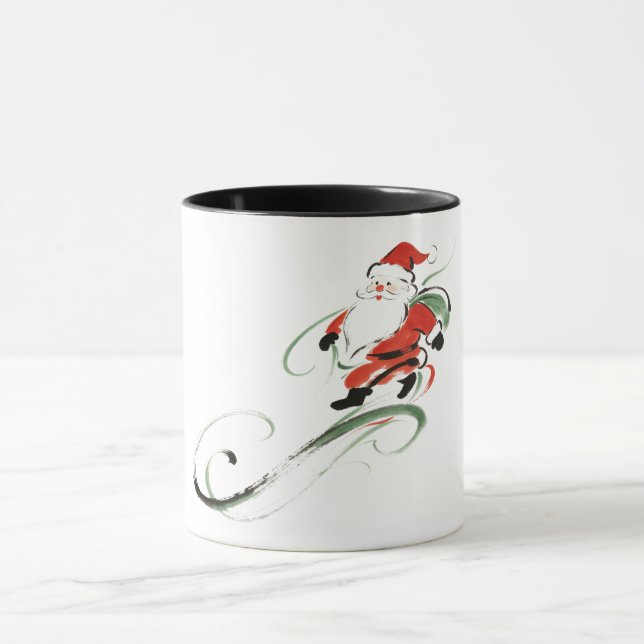 Caneca Papai Noel com Tinta Chinesa no Natal (Centro)