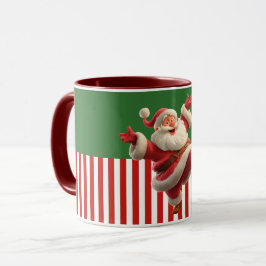 Caneca Papai Noel Desenho Animado Dançando Alegremente
